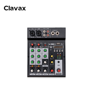 Clavax CLMC-8310 Portátil 4-Channel <span class=keywords><strong>Mixer</strong></span> de áudio analógico <span class=keywords><strong>Built</strong></span>-in Reverb Efeitos 3-Band EQ DC 5-12V Fonte de alimentação Mistura plástica - Product Image 1