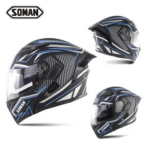 Aggiornamento marchio ABS <span class=keywords><strong>moto</strong></span> Full Face Flip up casco con rilascio rapido Sopiler certificato SOMAN SM955 - Product Image 2