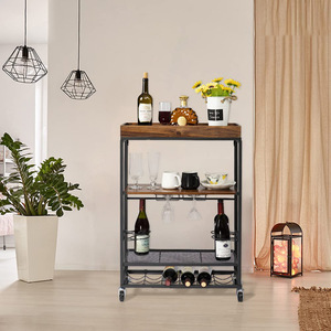 New cross-border hot-selling food cart, <b>foldable</b> food cart, hotel food delivery cart, tea cart, kitchen storage rack - Product Image 2