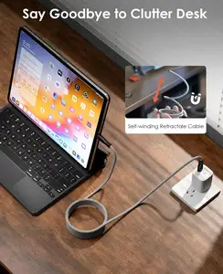 Cordon de charge magnétique Usb Câble magnétique Usb à charge rapide Câble USB Type C Chargeur magnétique à remontage automatique Câble de charge magnétique