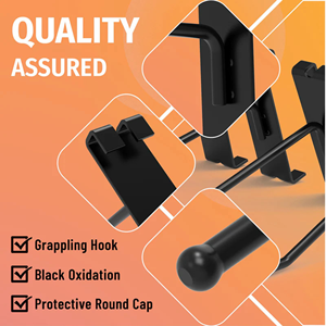 OEM 8" Heavy Duty Black Gridwall <b>Hooks</b>-Powder Coated & Vinyl Coated-Iron <b>Display</b> <b>Hook</b>-Easy Install-30LB Capacity-Vietnam Factory - Product Image 4