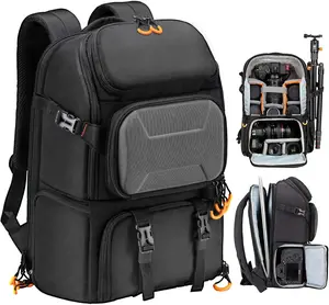 High Quality Fashion Canvas Tripod Holder Outdoor Activities Travel Large Dslr Camera Bag With Laptop Compartment