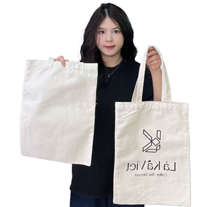 Bolso Tote cavas con logotipo impreso personalizado Bolsillo grande impermeable para mujer esterilla de yoga bolso de mano bolso de algodón de lino - Product Image 1
