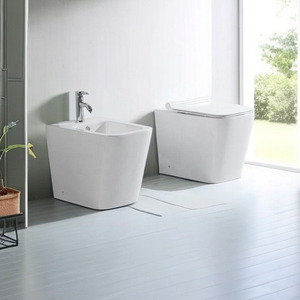 Sanitaire <span class=keywords><strong>wc</strong></span> au sol ensemble de toilette salle de bain céramique dos au mur toilette carrée - Product Image 1