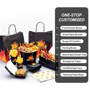 Boîte d'emballage personnalisée pour snacks <span class=keywords><strong>de</strong></span> rue, ensemble <span class=keywords><strong>de</strong></span> boîtes coniques triangulaires pour frites, boîte en papier à emporter avec revêtement PE pour camion <span class=keywords><strong>de</strong></span> restauration rapide - Product Image 6