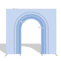 Mavi Gökkuşağı Hoş Geldiniz Kapısı Kavisli Açılış Arka Planı 10x9ft 32mm Ağır Hizmet Tipi Alüminyum Çerçeveli Bebek Mevlidi Doğum Günü Süslemesi