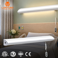 Lampe de lit d'hôpital Lonyung DLC avec commande par chaîne, accès accessible aux patients, montage sur boîte de jonction de 4 pouces, lumière linéaire LED