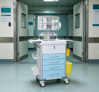 Chariot d'urgence / chariot à main, chariot médical d'infusion d'urgence en ABS de haute qualité pour hôpital avec tiroirs