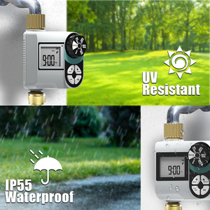 Garmerain gwt104s 2 * AA Pin hoạt động không thấm nước ABS + PP tự động vườn nước hẹn giờ điều khiển 1-12hr/1-7day thủy lợi - Product Image 1