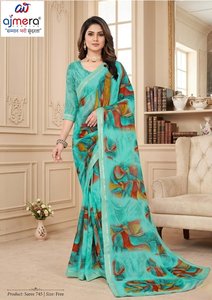 Saris en coton imprimé élégants et tendance pour femmes, style moderne avec un confort premium pour le bureau, le quotidien et les occasions festives - Product Image 5