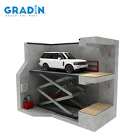 Plate-forme élévatrice à deux étages à ciseaux espace de stationnement à deux étages pour parking familial tridimensionnel