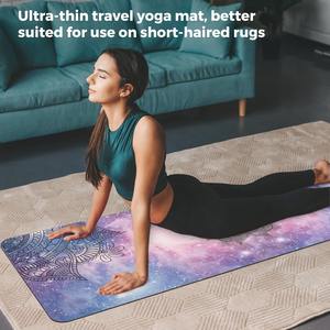 Tapis de <span class=keywords><strong>yoga</strong></span> pliable en caoutchouc naturel, tissu en daim imprimé, fin, élargi, absorbant la transpiration, antidérapant, 1,5 mm d'épaisseur, 72 pouces (183 cm) - Product Image 6