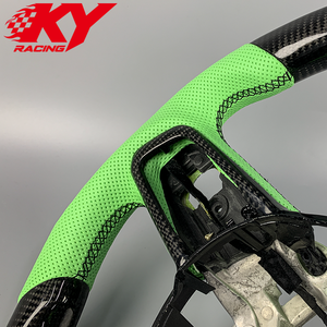 Volante deportivo personalizado de fibra de carbono y cuero verde, adecuado para Jeep Wrangler JL JK Gladiator Grand Cherokee 2018-2026 - Product Image 2