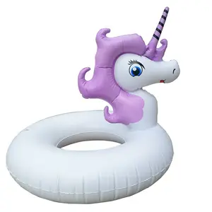 B01 सर्वश्रेष्ठ बिक्री inflatable खिलौना बच्चे पानी खेल के लिए फ्लोटिंग रिंग बैंगनी ड्रैगन घोड़ा
