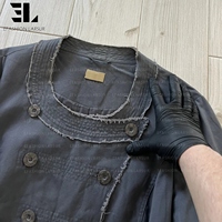 Veste Bomber LARSUR en toile de canard délavée sur mesure, style Napoléon, coupe slim, col montant, pour moto, type Hussar