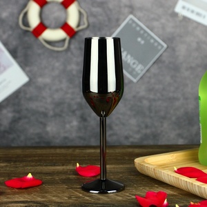 Bicchieri di champagne alti in acciaio inossidabile per la luce di lusso <span class=keywords><strong>bar</strong></span> e metallo nordico vino Premium bicchieri da Cocktail per ristorante - Product Image 6