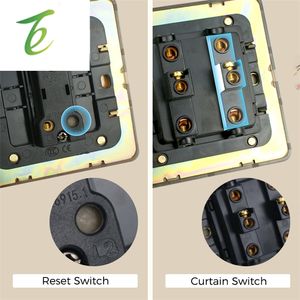 <span class=keywords><strong>Avoir</strong></span> ก้านโยกสลับทองเหลืองแบบย้อนยุค, ขึ้นและลง1-3ช่องแผงสแตนเลสสวิตช์รีเซ็ตม่านชัตเตอร์ - Product Image 4