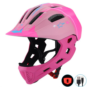 Casco <span class=keywords><strong>de</strong></span> Alta Calidad con Recarga USB, Casco Integral Desmontable para Niños con Luz Recargable USB para Bicicleta y Scooter - Product Image 1