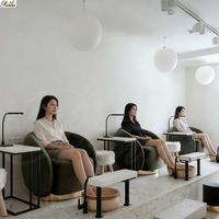 Suministros de uñas de lujo de estilo barroco salón de spa sofá de masaje sin tubería Estación de pedicura spa de pies