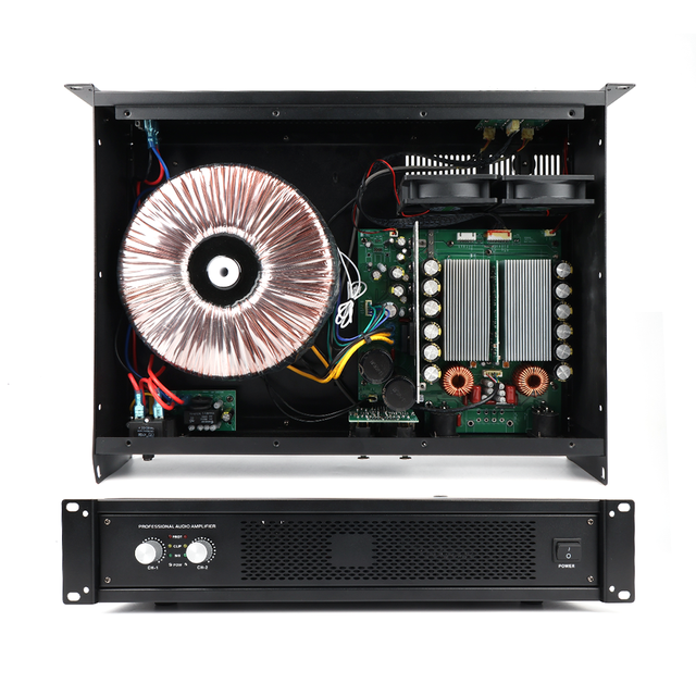 DP1200 Professional 2U Dual Channel Power Amplifier 1200W Class D + Class H Hybrid Audio Amplifier for Stage Sound System