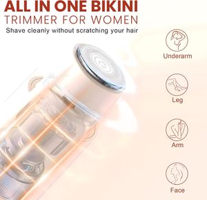 Women's Rechargeable Epilator Facial Hair Remover Painless LED Light Bikini Trimmer English Waterproof IPX6 for <b>Face</b> Lips Body - Product Image 4