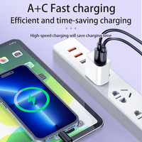 Chargeur rapide Premium 20W QC3.0 USB-A+C double port PD/GaN, adaptateur secteur compact, coque PC ignifuge pour prise US/EU 15/14