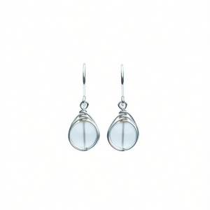 Boucles d'oreilles pendantes dorées E2368 en argent 925 avec cristal naturel en forme de goutte d'eau, minimalistes, pour un usage quotidien, bijoux pour femmes - Product Image 1