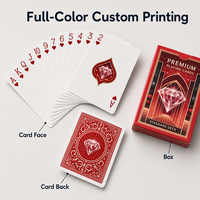 Cartes à Jouer Personnalisées avec Logo Familial, Design Rouge, Écologiques, Durables, Coins Arrondis, Papier Gris 280g, Finition Vernie, Boîte en Papier