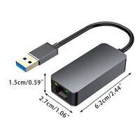 2.5G Ethernet ke USB Adapter USB 3.0 Gigabit LAN Dongle, jaringan kabel untuk USB konverter, TERBARU Internet rj45 untuk USB adaptor