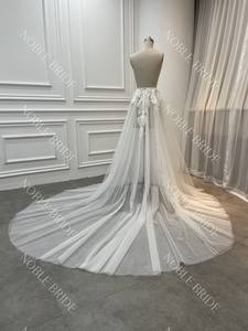 Prix usine Haute Qualité Doux <span class=keywords><strong>Tulle</strong></span> Dentelle Appliqued Amovible Surjupe une Ligne <span class=keywords><strong>Ivoire</strong></span> Accessoire De Mariée pour La Mariée - Product Image 3