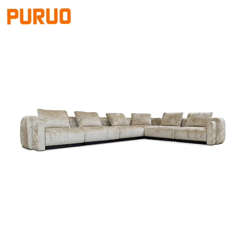 Puruo Mới Đến Phòng Khách Góc Sofa Cắt Sofa 5 Chỗ Ngồi 6 Chỗ Ngồi 7 Chỗ Ngồi L Hình Dạng Sofa