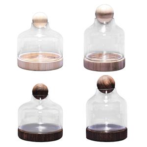 Fermoir en verre Borosilicate transparent avec couvercle en boule, peut se porter sur la Base en bois et au couvercle de boule - Product Image 2