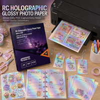 Papier photo holographique OEM, papier RC, finition holographique, papier photo microporeux, finition brillante, papier photo jet d'encre holographique