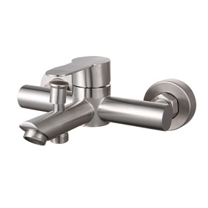 Robinet de baignoire en acier inoxydable, monocommande, avec cartouche céramique, entrée 4 points, mitigeur chaud/froid pour salle de bain et douche - Product Image 3