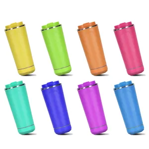 Factory Customized Popular Music Cup Smart Blue Tooth Tumbler Waterproof Mugs Stainless Steel Water Bottle Speaker