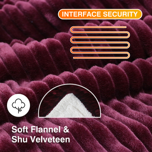 <strong>Electric</strong> <strong>Heated</strong> <strong>Blanket</strong> <strong>Throw</strong> 5 Heating Levels Heating <strong>Blanket</strong> with ETL Certificated,50x60 Inches, Red - Product Image 3