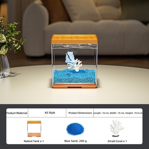 Nouvel aquarium carré empilable pour poissons Betta 2026 en AS et PP - Aquarium de bureau ultra-transparent à 95 % avec conception modulaire DIY - Product Image 1