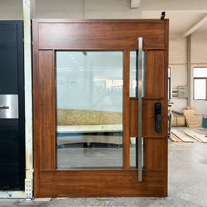 Porte pivotante extérieure moderne personnalisée, porte d'entrée de luxe en aluminium sécurisée, porte de magasin moderne en verre pare-balles sécurisé - Product Image 5
