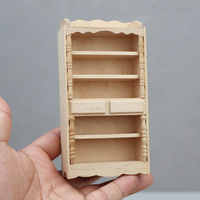 Mini vitrine de salon en bois pour maison de poupée de vitrine de meubles classiques