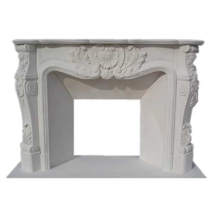 白い大理石の石の暖炉屋内装飾暖炉サラウンド暖炉 & ストーブ
