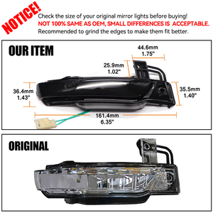 Luz indicadora de espejo retrovisor dinámica de fábrica (2 piezas) para Jeep Grand Cherokee WK2 2011-2020, luz de señal de giro - Product Image 6