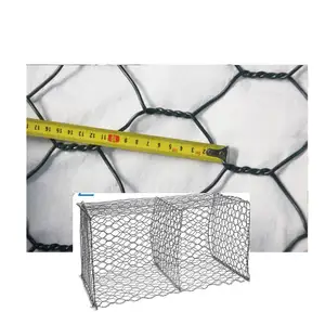 Gabion Mesh, Gabionnetwerk Doos Twist Weave Zeshoekige Mesh Thermisch Verzinkt 2.0-4.0Mm ISO9001:2000 Groen, Zilver Huanhang 1-2M