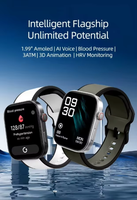 GX12 Smartwatch 1,99 Zoll Amoled-Bildschirm 3ATM Wasserdicht KI-Sprachsteuerung PPG 3D-Animation BT-Anruf 2026 Herren Damen Reloj Smartwatch