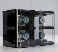 SCED vente en gros 2 pôles PC UL94 bornier connecteur 200A personnalisé 31.00mm CE CUL Rail bornier avec couvercle