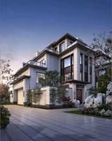 Revêtement de façade moderne en panneaux d'aluminium massif plaqués PVDF or champagne, étanches, à fixation dissimulée, pour villas et hôtels extérieurs