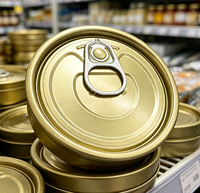 211 #   Couvercle de boîte en aluminium chromé de 65,3 mm à ouverture facile pour caviar en conserve