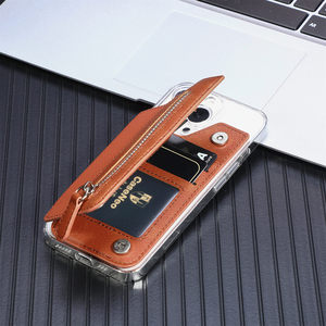 Stylish and Versatile Left and Right Zipper Bag <strong>Handy</strong> Phone Wallet Mobile Phone Stand Features Magnetic Card <strong>Holder</strong> Wholesale - Product Image 6