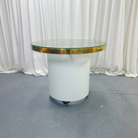Mesas Circulares de Acero Inoxidable con Cubierta de Vidrio para Bodas, Venta Directa de Fábrica