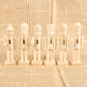 Décoration à peindre soi-même, peinture sur bois, ornement de Noël, jouets DIY pour enfants, soldats casse-noisettes non peints - Product Image 4
