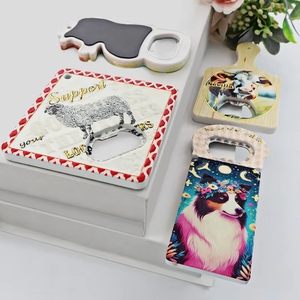 Imán de melamina para nevera, <span class=keywords><strong>abridor</strong></span> de botellas duradero, recuerdo de viaje con forma de plato, personalizado, OEM, venta al por mayor de fábrica - Product Image 4